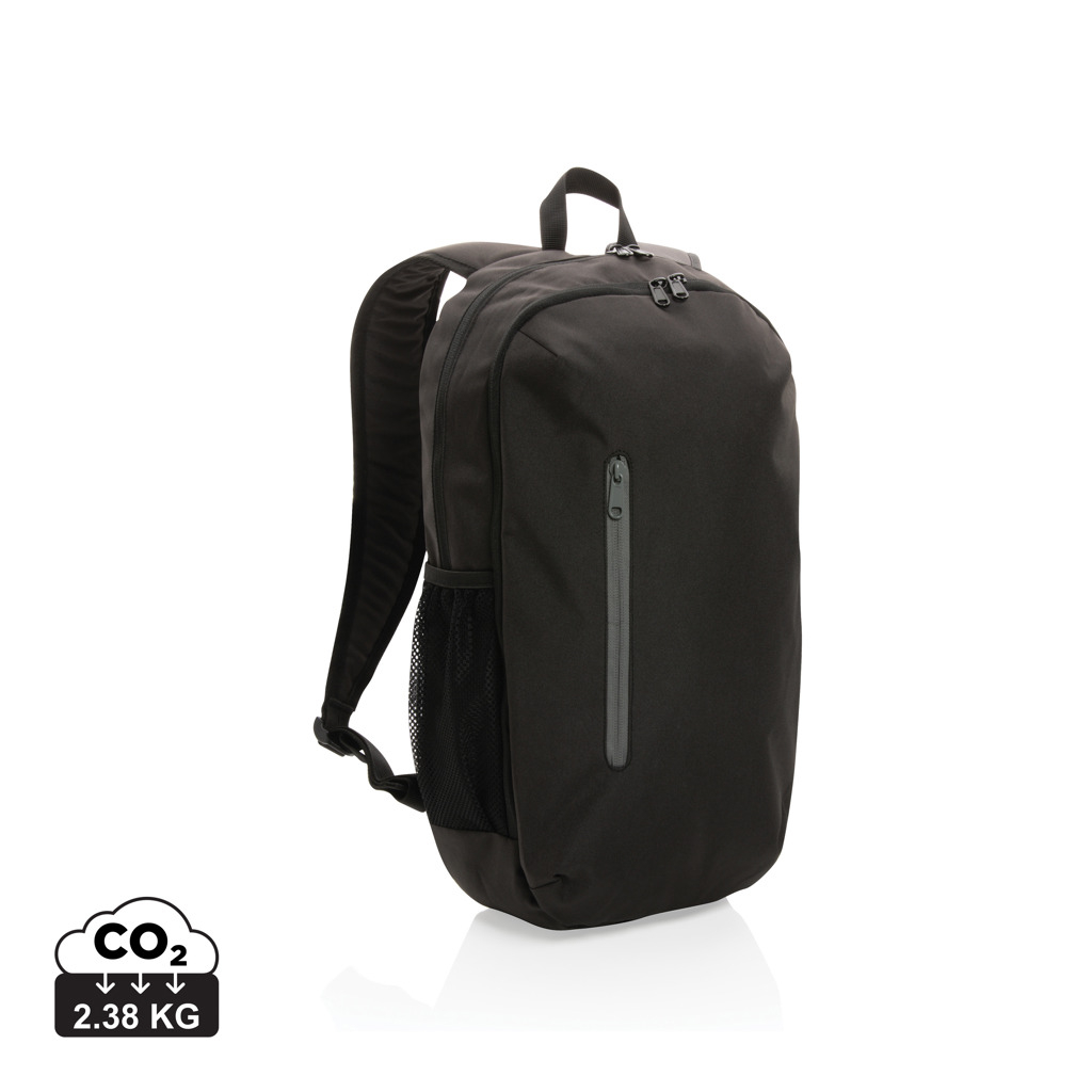 Sac à dos ordinateur 15" publicitaire en rPET Impact Noir et Gris